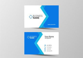  blue business card. visiting card template two sides 