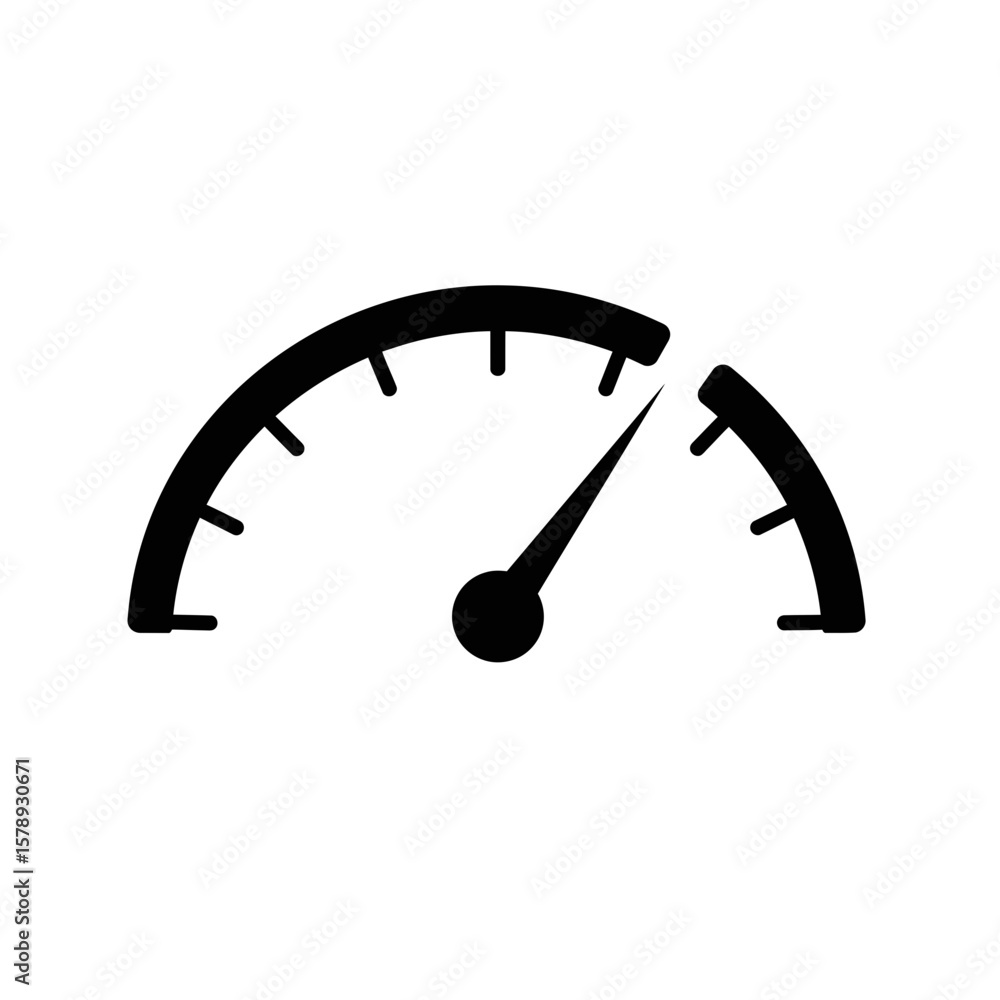 Aufkleber speedometer icon: the sleek simplicity of a speedometer icon against a clean, neutral background, em