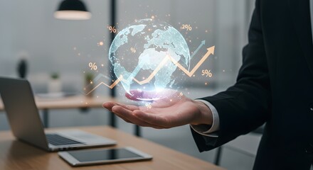 Global Business Growth and Financial Investment Concept