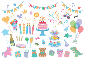 誕生日パーティーイラストセット