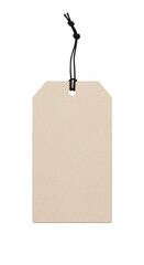 Isolated Hanging Kraft Tag Shows Price Label and Gift Card
