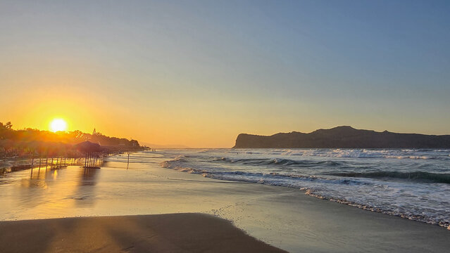 Chania at sunset, seascape. Greece