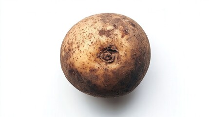 Brown russet potato whole isolated on white background