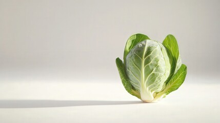 Brussels sprouts single head isolated on white background