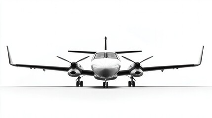 Business class turboprop aircraft, isolated on white background