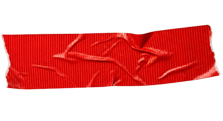 Red Tape Strip Isolated On Black Background