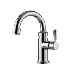 Isolated Shiny Chrome Faucet Plumbing Fixture for Modern Bathroom and Kitchen