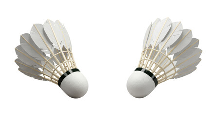 Isolated Shuttlecock Feathers Badminton Sport Equipment Play Transparency