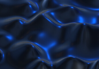 Dark Abstract silk liquid metallic texture design fluid metal substance wave effect 3d rendering