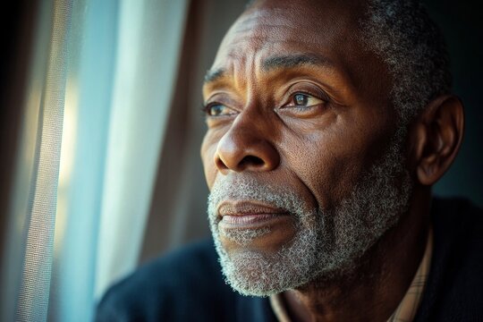 Stressed senior man worrying about a potential cancer diagnosis, reflecting the emotional toll of facing health-related uncertainties, Generative AI