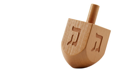 Isolated Wooden Dreidel Hanukkah Holiday Celebration Transparent Background