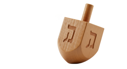 Isolated Wooden Dreidel Hanukkah Holiday Celebration Transparent Background
