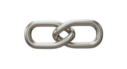 Obraz premium Metallic Silver Link Chain 3d Element Connection Isolated Object
