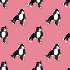 Cute cat pattern images are suitable for printing on product surfaces