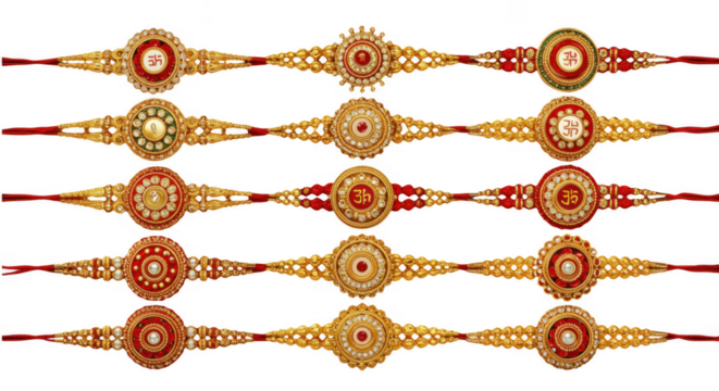 Embroidered Rakhi Collection: A stunning array of intricately designed Rakhis. Each one represents a unique blend of tradition and artistry, perfect for celebrating the bond of sibling love.