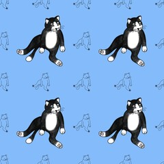 Cute cat pattern images are suitable for printing on product surfaces