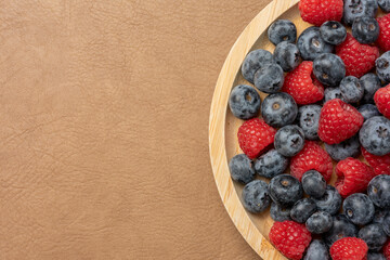 The High resolution fruit photo of mixed fruits including cherries, raspberries and blueberries...