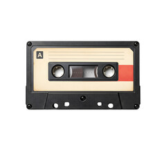 Obraz premium Isolated Transparent Background of Black Audio Cassette Tape Music