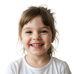 Portrait Of Happy Young Girl Smiling On Transparent Background