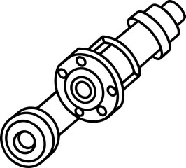Crankshaft outline vector illustration drawing