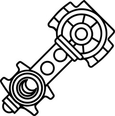 Crankshaft outline vector illustration drawing