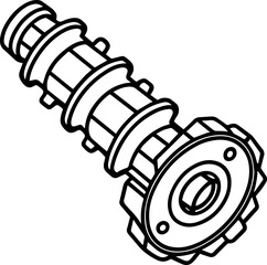 Crankshaft outline vector illustration drawing