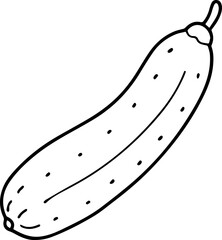 Cucumber outline vector illustration drawing