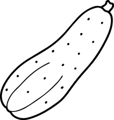 Cucumber outline vector illustration drawing