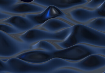 Fototapeta premium Dark Abstract silk liquid metallic texture design fluid metal substance wave effect 3d rendering