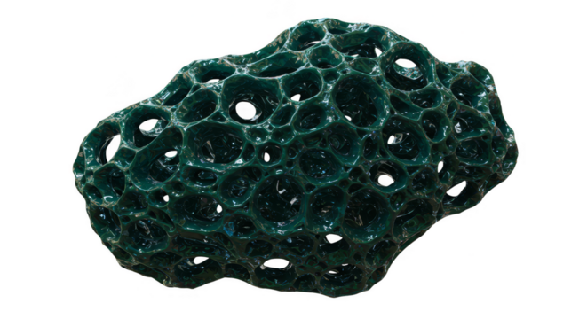 Porous Green Foam Texture Abstract Dark Cellular Material Background