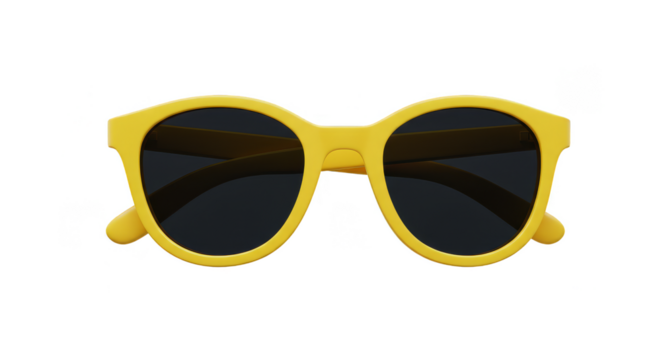 Isolated Yellow Sunglasses for Summer Style Fashion Accessory Design