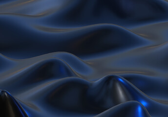 Dark Abstract silk liquid metallic texture design fluid metal substance wave effect 3d rendering