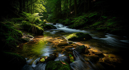 Obraz premium small waterfall in the forest