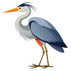 Heron Silhouette Vector on White