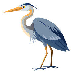 Heron Silhouette Vector on White