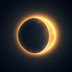 Obraz premium Glowing solar eclipse in dark night sky