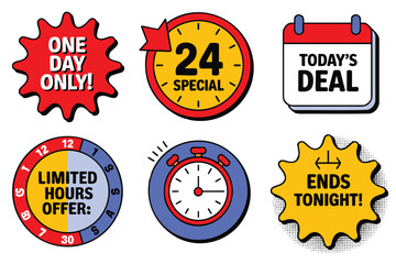 Obraz premium Urgent Sale Icons: Limited Time Offers & Deals
