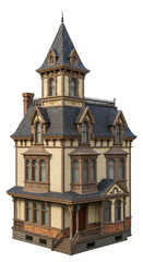 Obraz premium Victorian House Architecture Historic Building Old Town Home Design PNG