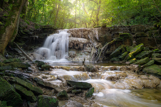 Landscape image with small creek, Eifel, Germany