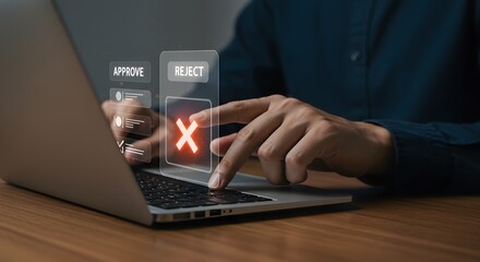 Rejecting Document or Process - Business Decision Making Concept