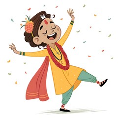 Joyful Indian Boy in Festive Attire