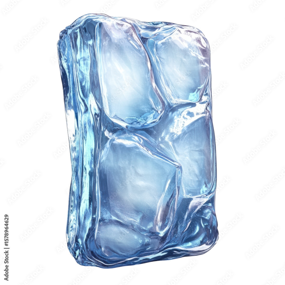 Poster cool refreshing ice block ice cube design element stock photo crystal on transparent background