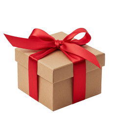 Obraz premium Shiny Gift Box with Red Ribbon Celebration Package Transparent PNG