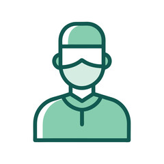 Healthcare Worker Icon Flat Design Illustration