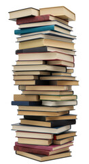Stack of Books on a Transparent Background for Knowledge and Education