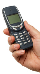 Retro Mobile Phone in Hand Isolated Transparent Background
