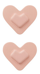 Romantic Pink Sand Heart Shape 3D Rendering Isolated Transparent Background