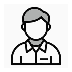 Simple Male Avatar Icon Profile Picture Illustration