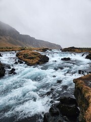 Turbulent Stream Rushing Through Volcanic Landscape – Iceland Nature