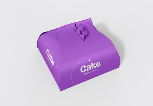 Cake Box Mockup With Handle